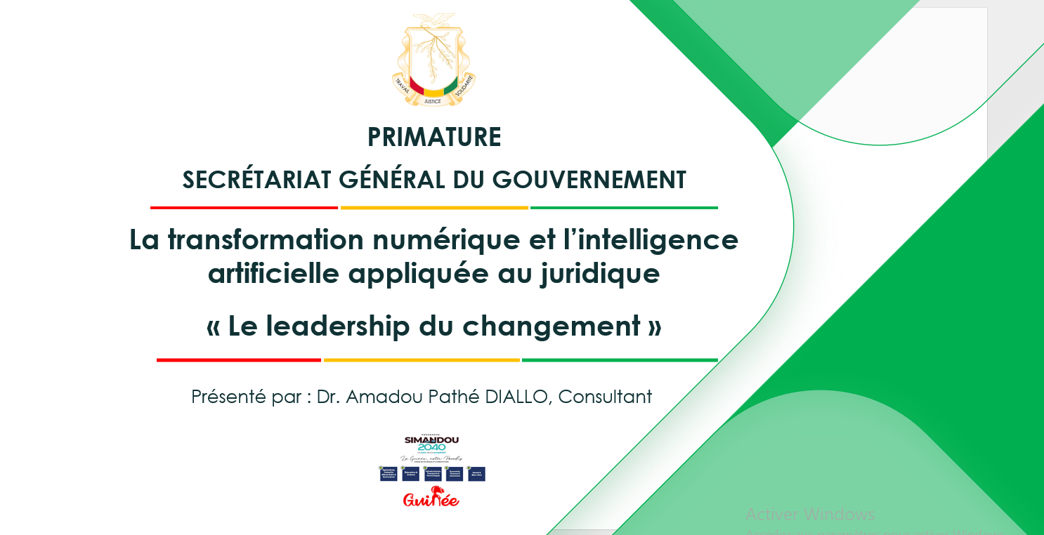 La transformation numérique et l’intelligence artificielle appliquée au juridique  « Le leadership du changement »